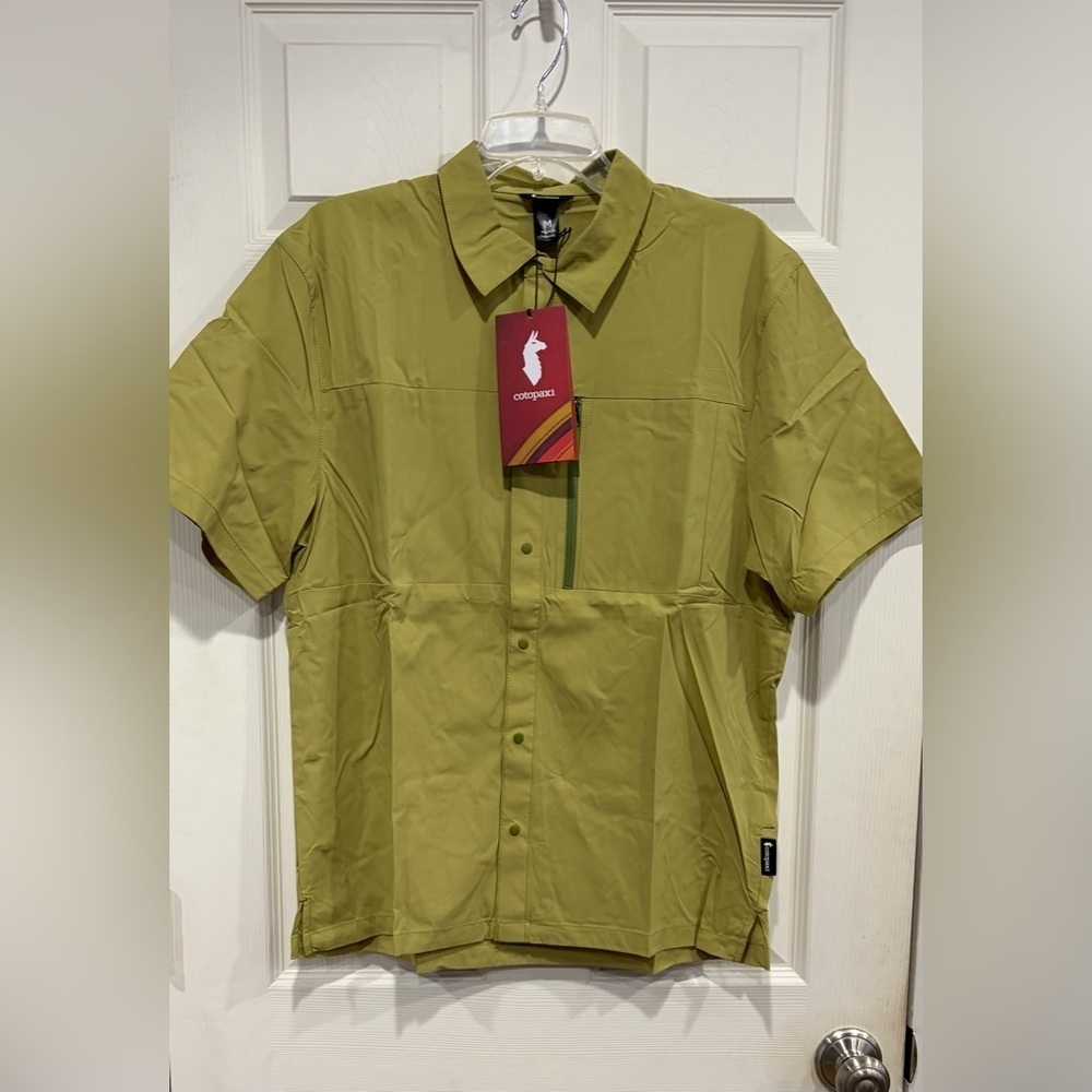 Cotopaxi Men's Medium Sumaco Short-Sleeve Shirt Lemongrass Green NWT UPF 50